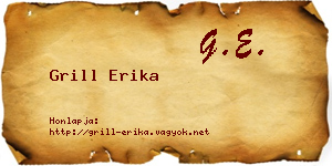 Grill Erika névjegykártya